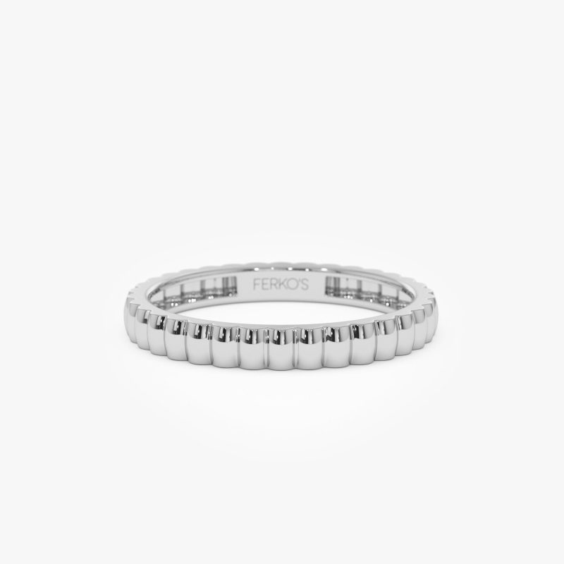 14K 2.5MM Ribbed Gold Band Ferkos Fine Jewelry