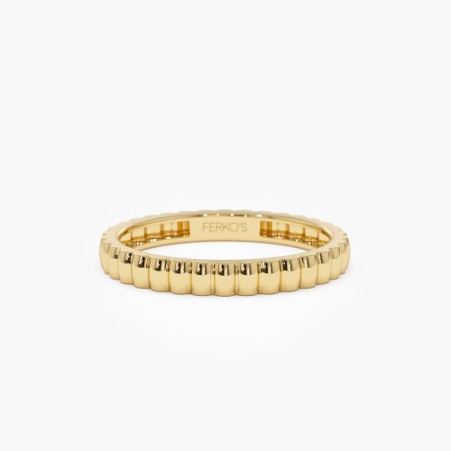 14K 2.5MM Ribbed Gold Band 14K Gold Ferkos Fine Jewelry