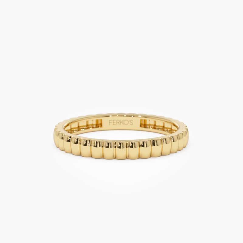 14K 2.5MM Ribbed Gold Band 14K Gold Ferkos Fine Jewelry